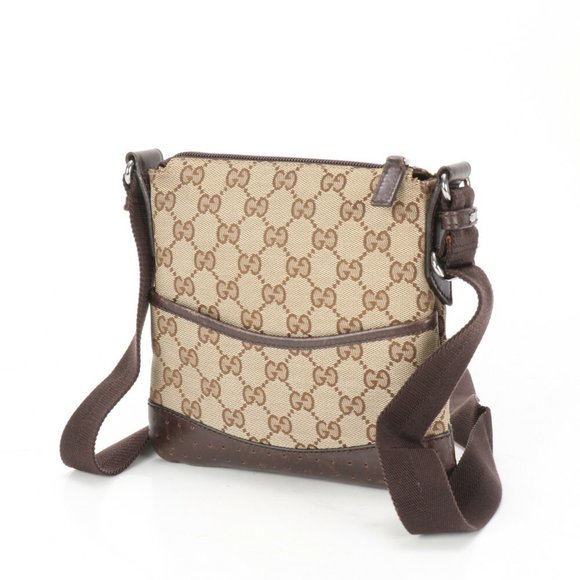 Gucci GG Canvas 147671 Leather Shoulder Bag Tote Men's - Picture 2 of 16